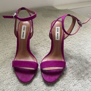 Pink Steve Madden heels leather, worn once, size 6.5